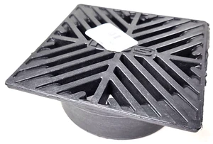 5 inch SQUARE GRATE DrainGrate PVC 5 in Black Square Grate NDS No 9 Grate - Picture 1 of 1
