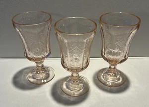 Lot Of 4 Vintage Depression INDIANA GLASS CO. RECOLLECTION PINK MADRID GOBLETS - Picture 1 of 7