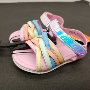 Wonder Nation Hurache Colorful Straps Sandal Baby Girls Size 3 Adjustable Pink - Picture 1 of 7