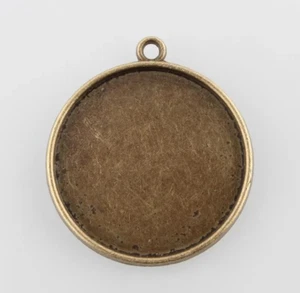 lot de 5 Supports pour cabochons 25 mm bronze - Picture 1 of 2