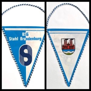 Genuine Pennant BSG steel Brandenburg GDR Oberliga football car pennant steel fire - Picture 1 of 3