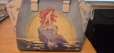Loungefly Disney Princess Little Mermaid Satchel Bag sketch Ariel Moon Flounder - Image 1 of 4