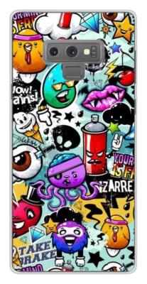 Coque en silicone imprimée compatible Samsung Galaxy Note 9 Graffiti 2 - Photo 1/3
