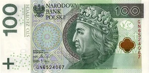 Polonia 100 zlotych non in circolazione. 100 banconote zlotych banconote singole. Valuta 2018 - Foto 1 di 2