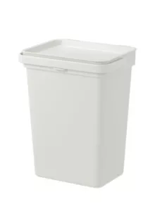 Ikea Hällbar Mülleimer Behälter mit Deckel14,7Bx32,6Hx26,3cm.L Hellgrau 10L - Bild 1 von 12