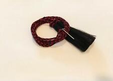 RED & BLACK Hat Stampede String -  Horsehair with Cotter Pin Attachment Western