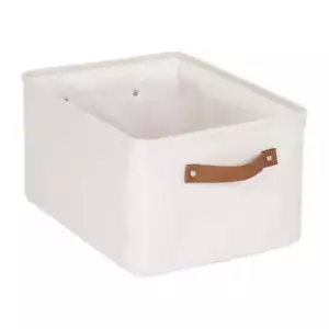 Natural Canvas Polyester Storage Basket with Handles - Picture 1 of 6