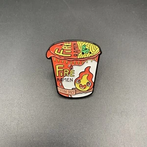 Studio Ghibli Pin Badge Broach Howl's Moving Castle Calcifer Novelty Ramen - Picture 1 of 5