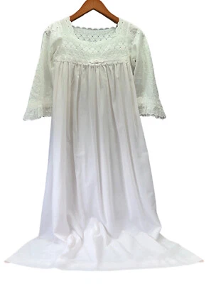 Vestido de noche de colección OSCAR de la RENTA tejido de algodón para mujer rosa pálido manga festoneada XS Foto 1 de 4