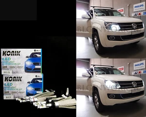 KONIK LED H15 H7 DRL HIGH LOW Beam Headlight White for Volkswagen AMAROK VW - Picture 1 of 18