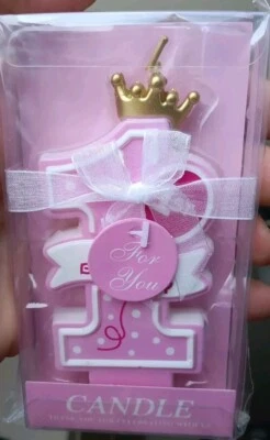 23 Piezas Vela 1er Cumpleaños Rosa Niña Feliz Cumpleaños Pastel Número Vela Caja de Regalo Foto 1 de 3