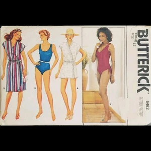 Vintage Butterick Cover-Up & Swimsuit Pattern #6462 Size 12 CUT - Picture 1 of 9