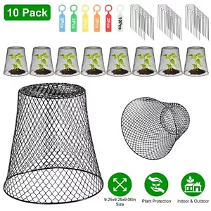 10 Pack Chicken Wire Cloches Plant Covers Metal Garden Cages Plant Protectors - Picture 1 of 15