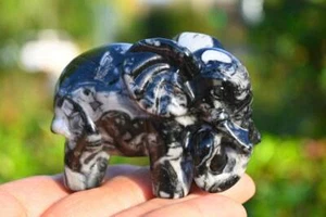 Calavera de cristal Reiki elefante tallada con piedra natural de 2,6"" decoración regalo de curación 1 pieza - Imagen 1 de 10