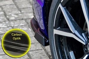 Heckansatz Seitenteile mit Wing aus ABS passend für VW Golf 8 R in Carbon Optik - Picture 1 of 3