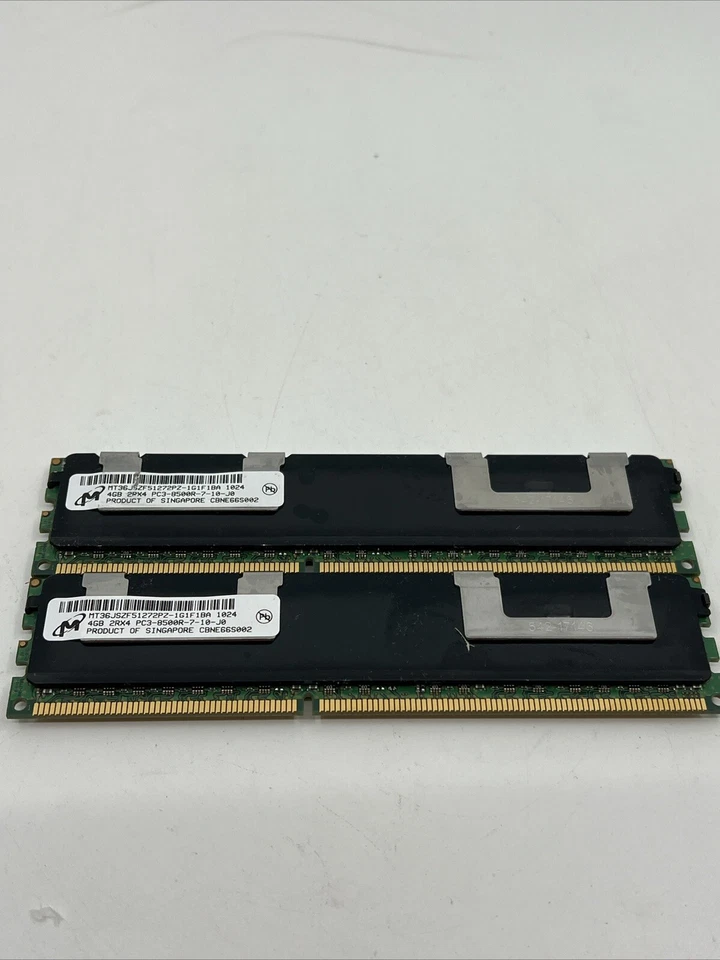 Lot Of 2 - Micron MT36JSZF51272PZ-1G1F1BA 4GB 2RX4 PC3-8500R-7-10-J0 - Image 1 of 4