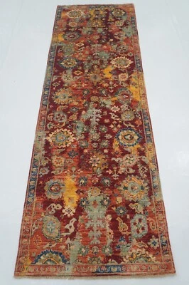3 x 8 ft Red Modern Bidjar Afghan Hand knotted Oriental Runner Rug - Image 1 of 4