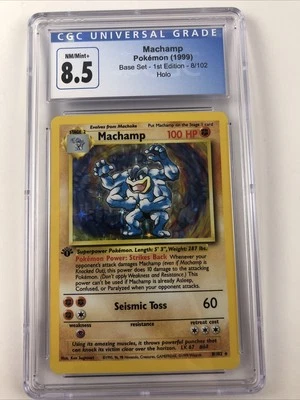 Pokémon 1999 Base Set 1st Edition Machamp Holo CGC 8.5 - Image 1 of 2