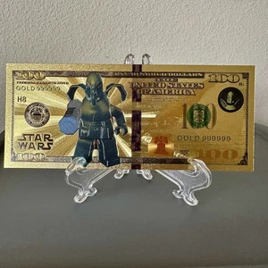 Billete de vatto chapado en lámina de oro de 24k Lego Star Wars coleccionable - Imagen 1 de 3
