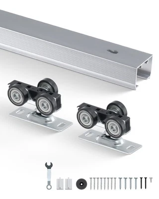Pocket Door Track Kit 5.73 ft Heavy Duty Pocket Door Hardware Track Set 3 Wheels - Image 1 of 4