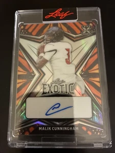 2022 Leaf Exotic MALIK CUNNINGHAM Auto Prismatic Butterfly 3/4 - Picture 1 of 2