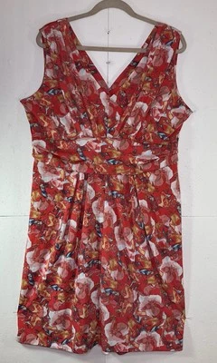 NUEVO SIN ETIQUETAS SIMPLE VERA VESTIDO ESTAMPADO FLORAL ROSA SAHARA Sin Mangas Talla XL Tejido Elástico Foto 1 de 4