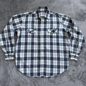 Vintage LL Bean Shirt Mens Large Plaid Macflannel Made USA Button Up Flannel 90s - Picture 1 of 10