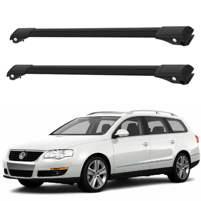 Juego de barras transversales de techo negras para Volkswagen Passat B6 Variant 2005-2010 Foto 1 de 4