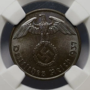 Germany 1937 J 2 Reichspfennig, KM#90, NGC MS63 BN - Picture 1 of 4
