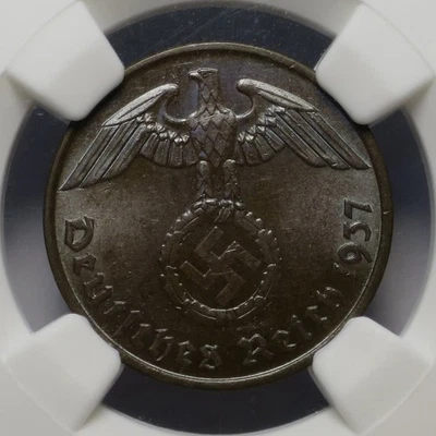 Germany 1937 J 2 Reichspfennig, KM#90, NGC MS63 BN - Image 1 of 4