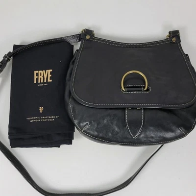 Bolso Bandolera Frye Lucy Para Mujer Negro Grano Completo Cuero Suave Correa Ajustable Foto 1 de 4