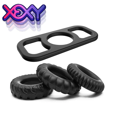 Agarre apretado 4 anillos para pene alargador anillo ED Xexy juguetes sexuales para adultos Foto 1 de 3