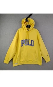 Polo Ralph Lauren Mens Sweatshirt 2XB Yellow Spellout Logo Hoodie Preppy Flaw - Bild 1 von 10