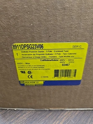 Square D Starter Definite Purpose 3 polos modelo 8911DPSG23V06.  Nuevo Foto 1 de 3
