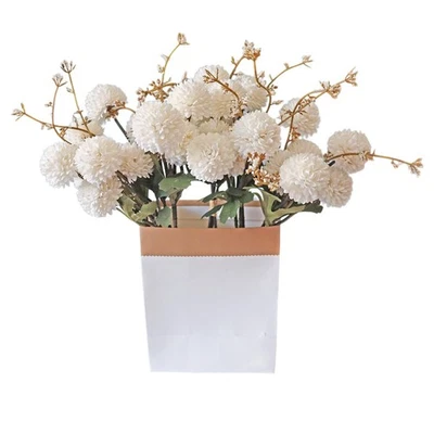 Flores de crisantemo artificiales blancas falsas madres imitación kiku flor realista F... Foto 1 de 4