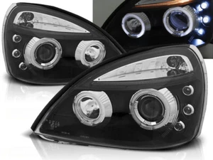 fari per RENAULT CLIO II 2001 2002 2003 2004 2005 angel eyes nero LHD - Bild 1 von 1