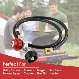 5 Fuß Schlauch Hochdruck Propangasregler LPG BBQ Grill Tank verstellbar USA - Bild 1 von 6