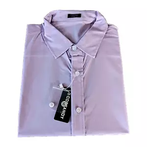 Coofandy Short Sleeve Shirt Muscle Fit Wrinkle Free Men's Medium Pastel Purple - Picture 1 of 3