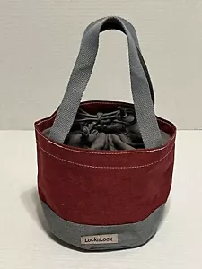 Lock & Lock Red Classic 32oz Bowl Red & Grey Mini Tote Lunch Travel Bag NWOT - Picture 1 of 15
