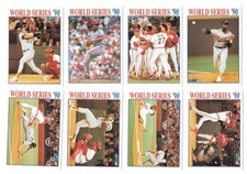 1991 Fleer - World Series (8 card insert set) A's vs reds