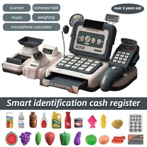 Kids Cash Register Toy Pretend Play Shops Electronics Checkout Till Fun Kit Gift - Picture 1 of 12