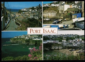 Port Isaac Multi View Cornwall J. Salmon Postcard - Picture 1 of 2