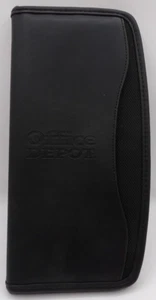 Business Card Holder- Office Depot Black Leather & Fabric - Picture 1 of 8