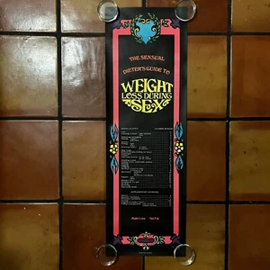 Vintage 1970's Sensual Dieters Weight loss During Sex Blacklight Poster 34x11” - Picture 1 of 9