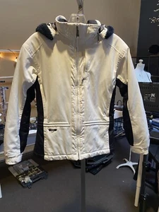 SPYDER Girl’s Size 12 Black/White Insulated Zipper Front Winter Jacket Hood VGC - Picture 1 of 5