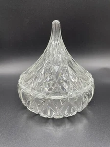 "Plato de caramelo de vidrio transparente Hershey Kiss 1994 6"" vintage" - Imagen 1 de 12