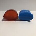 Vintage Pringles Chip Containers - Set Of Two - Clear Red & Blue Glitter