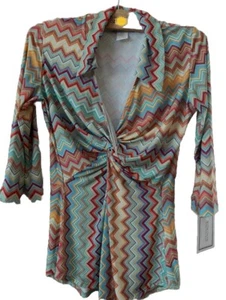 Kokoon S NWT Limited Designer Splendid Le Fizz  $109 V-Neck Top Shirt J4575 🧡🧡 - Picture 1 of 11