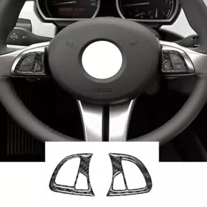 2×Carbon Fiber Interior Steering Wheel Button Cover For BMW Z4 E85 E86 2003-2008 - Picture 1 of 11