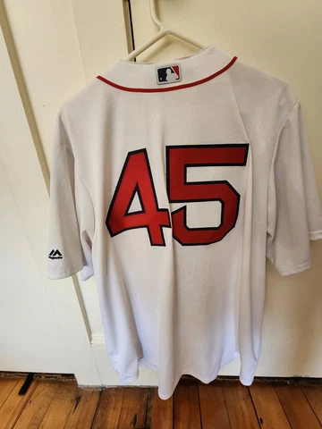 Majestic Boston Red Sox Jersey Vintage MLB Baseball Size Medium XL (48) White Cover